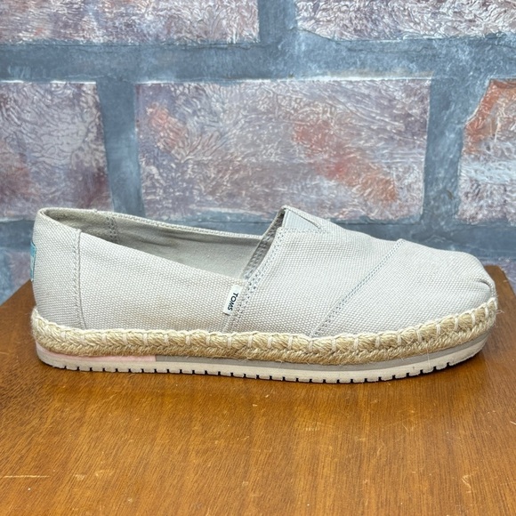 TOMS Light Gray Canvas Slip-Ons - Picture 7 of 9